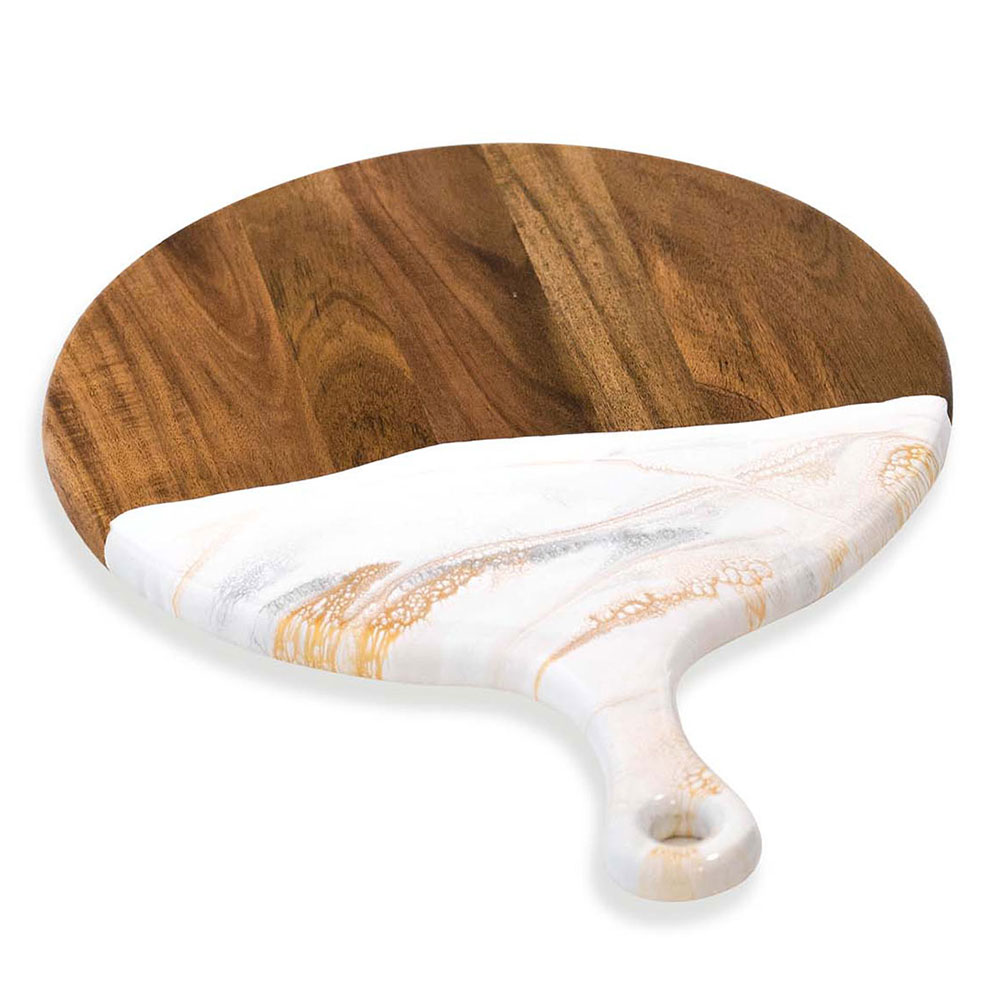 acacia wood and eco-friendly epoxy cutting board