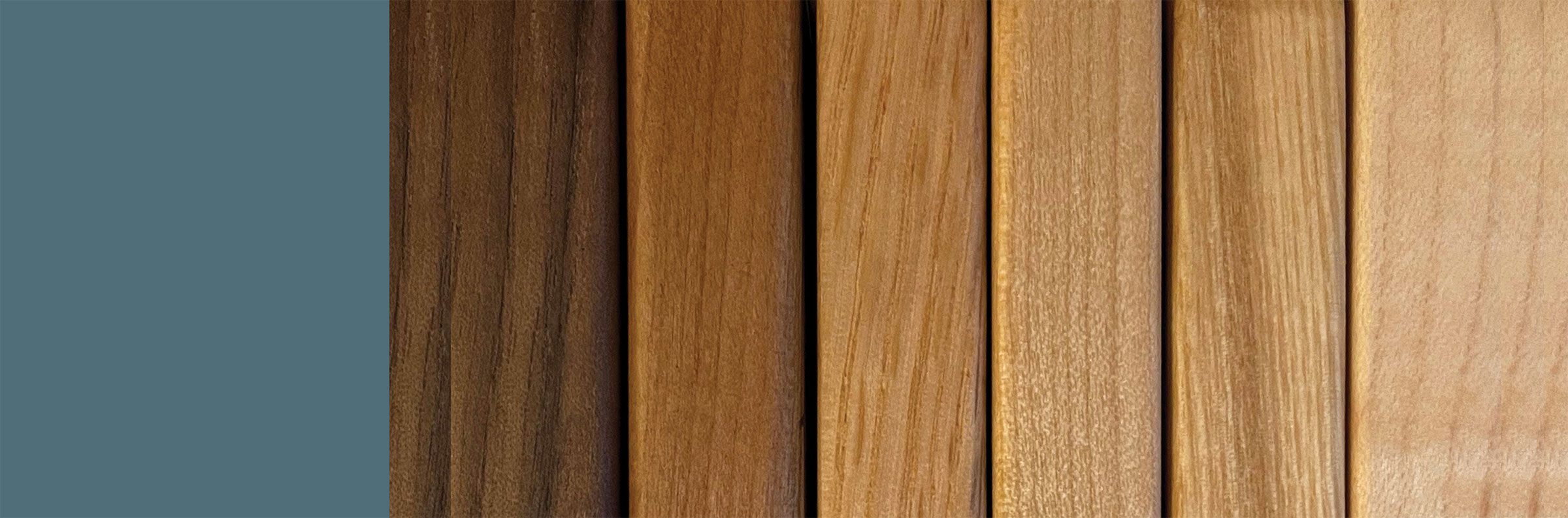 graphic of different woods stacked near each other to compare color