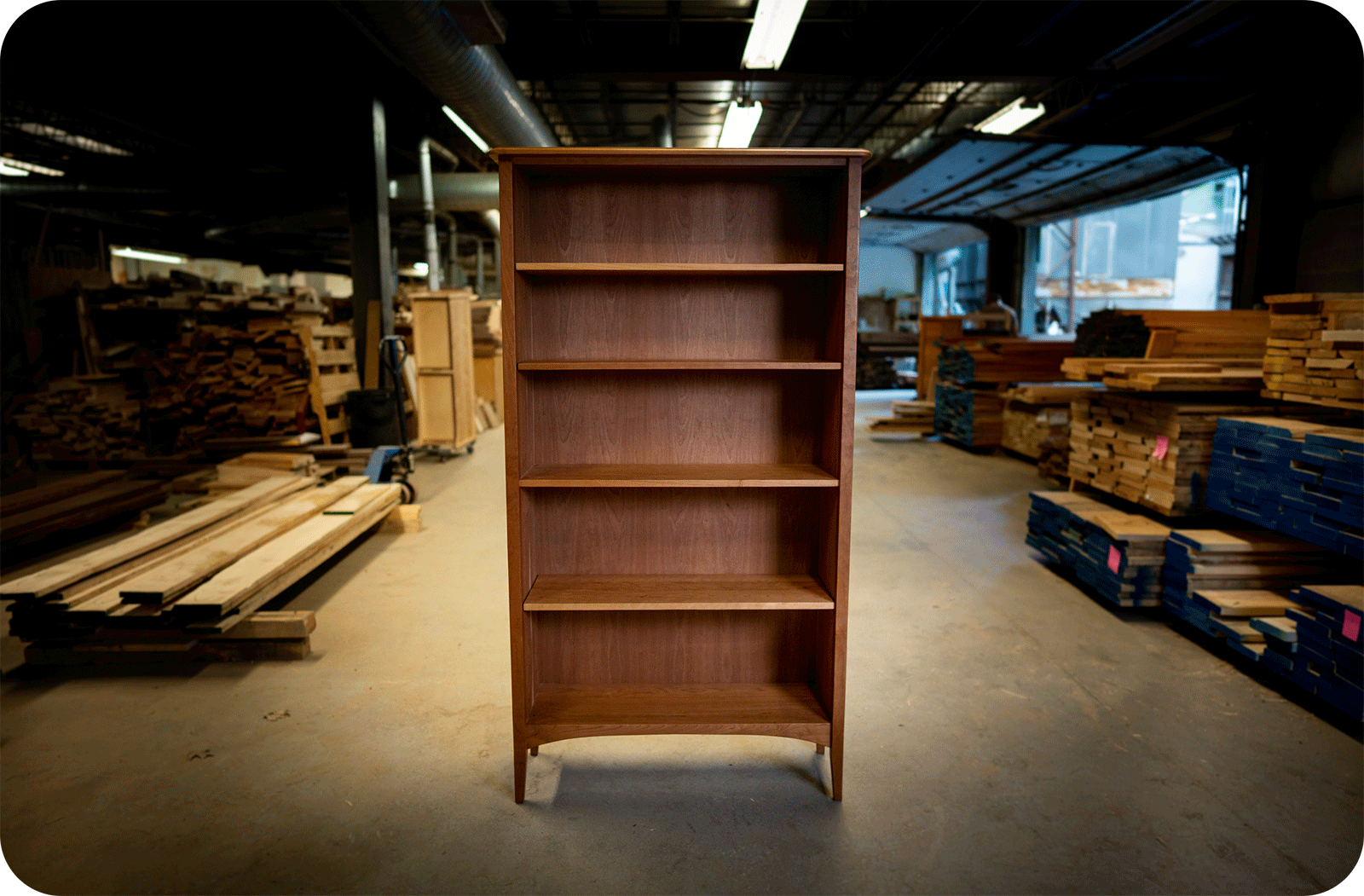 bookcase in the workshop